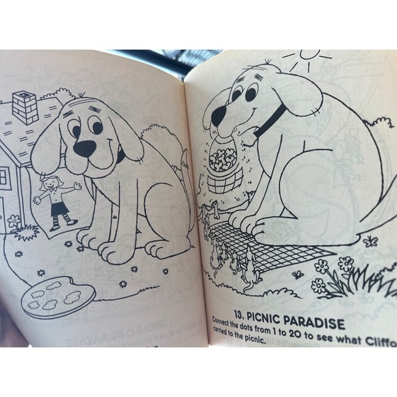 2001 vintage Scholastic Clifford The Big Red Dog Big Coloring and Activity Book - Picture 3 of 3